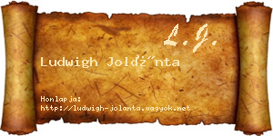 Ludwigh Jolánta névjegykártya